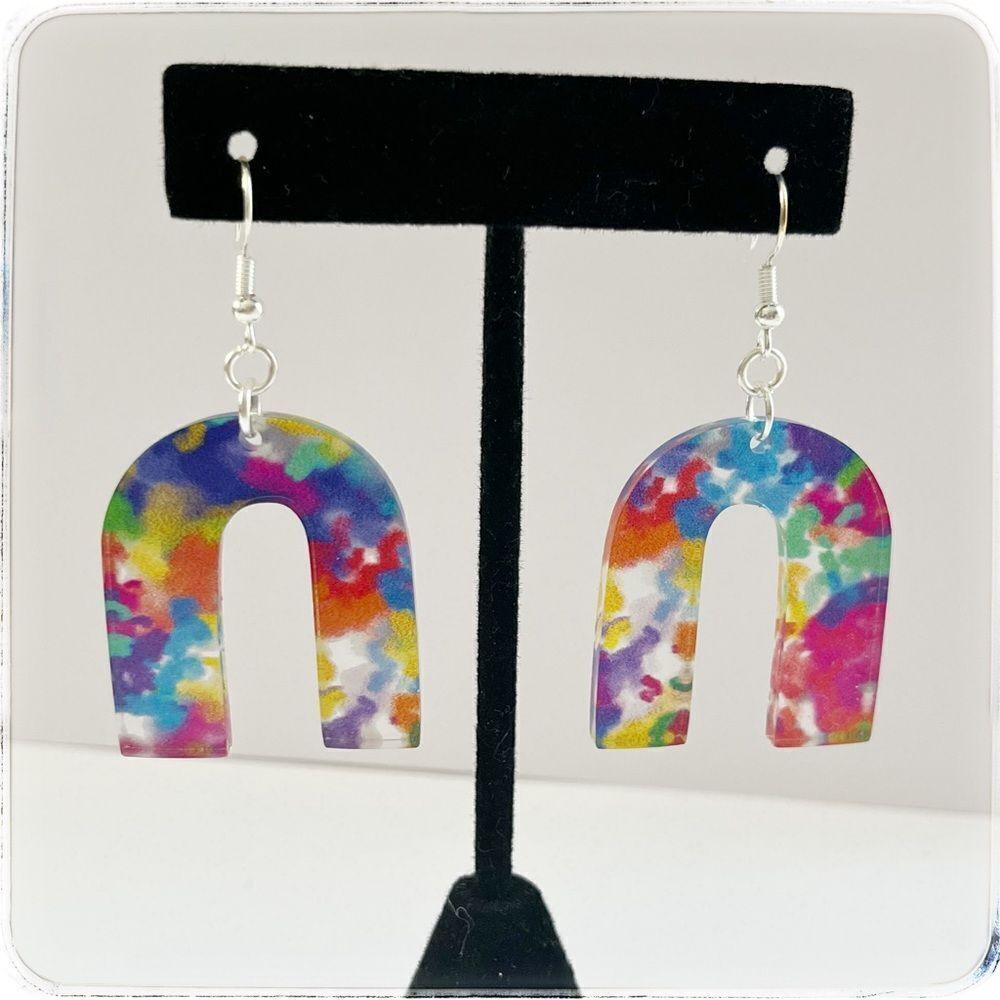 Handmade paint splash acrylic earrings